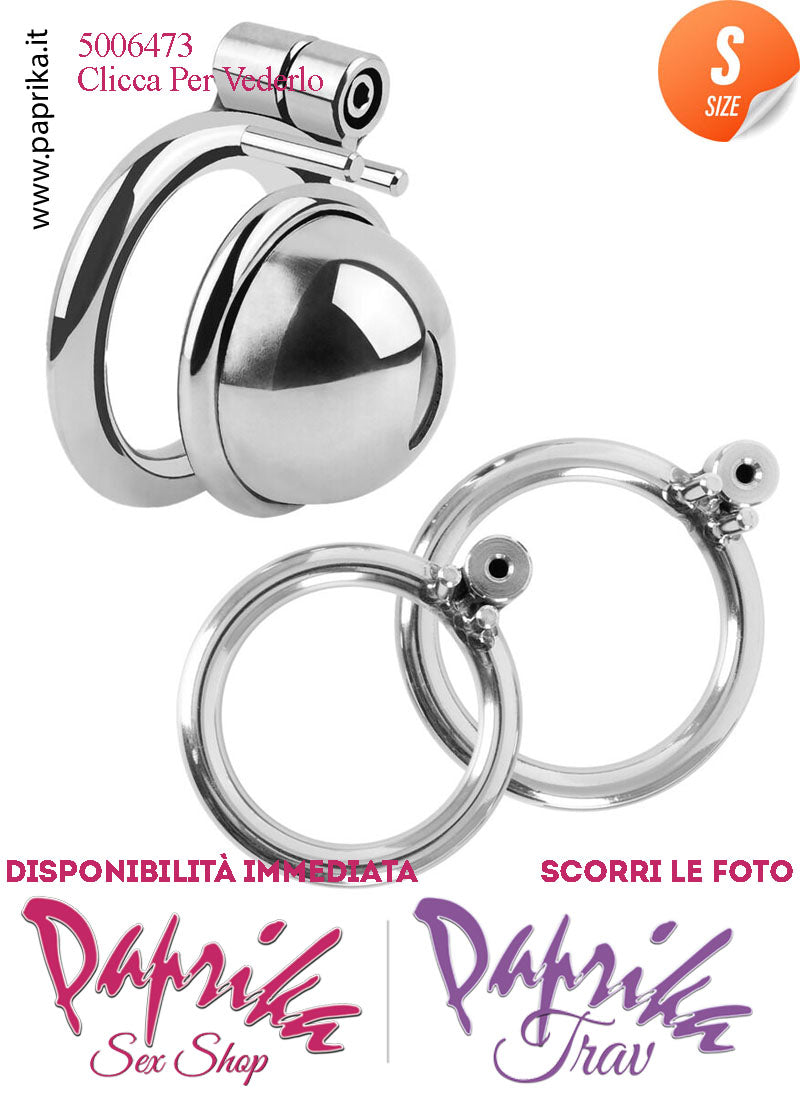 Cintura Di Castità Bombata Small 3 Anelli Ø 40/45/50 Gabbietta Maschile Acciaio