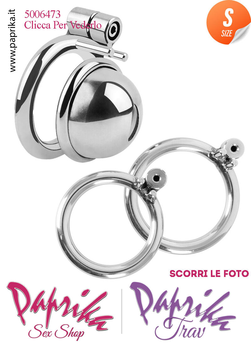 Cintura Di Castità Bombata Small 3 Anelli Ø 40/45/50 Gabbietta Maschile Acciaio