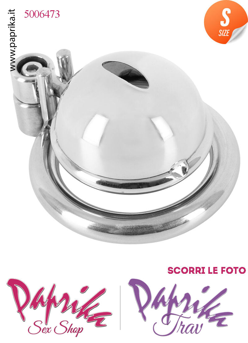 Cintura Di Castità Bombata Small 3 Anelli Ø 40/45/50 Gabbietta Maschile Acciaio