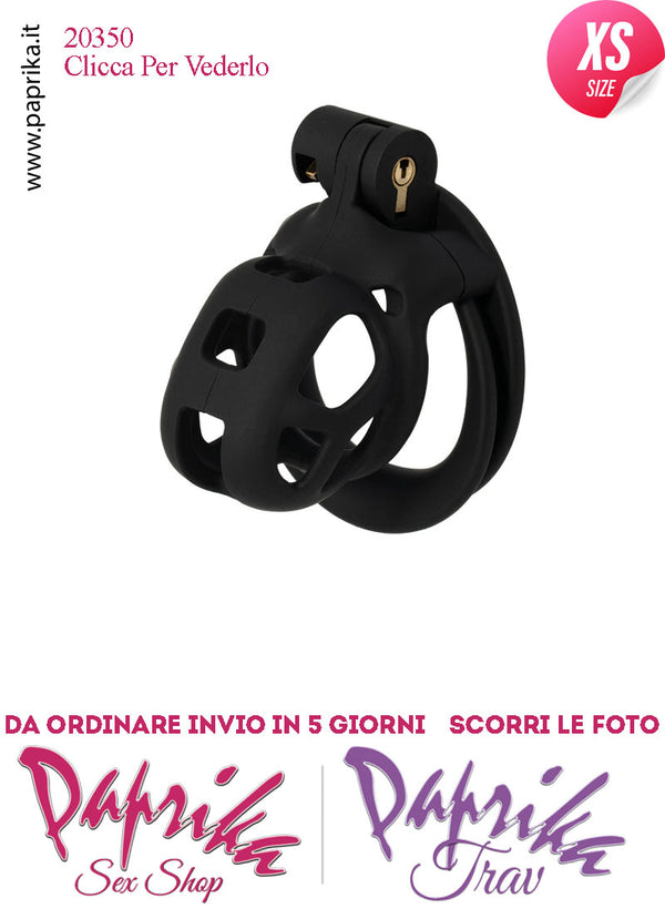 Cintura Di Castità Maschile ExtraSmall Nero Chastity Cage Abs 4 Anelli