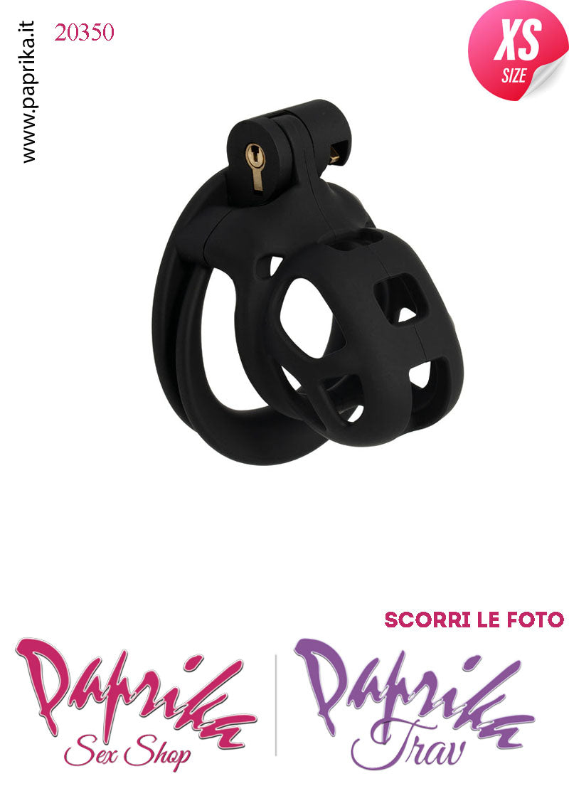 Cintura Di Castità Maschile ExtraSmall Nero Chastity Cage Abs 4 Anelli
