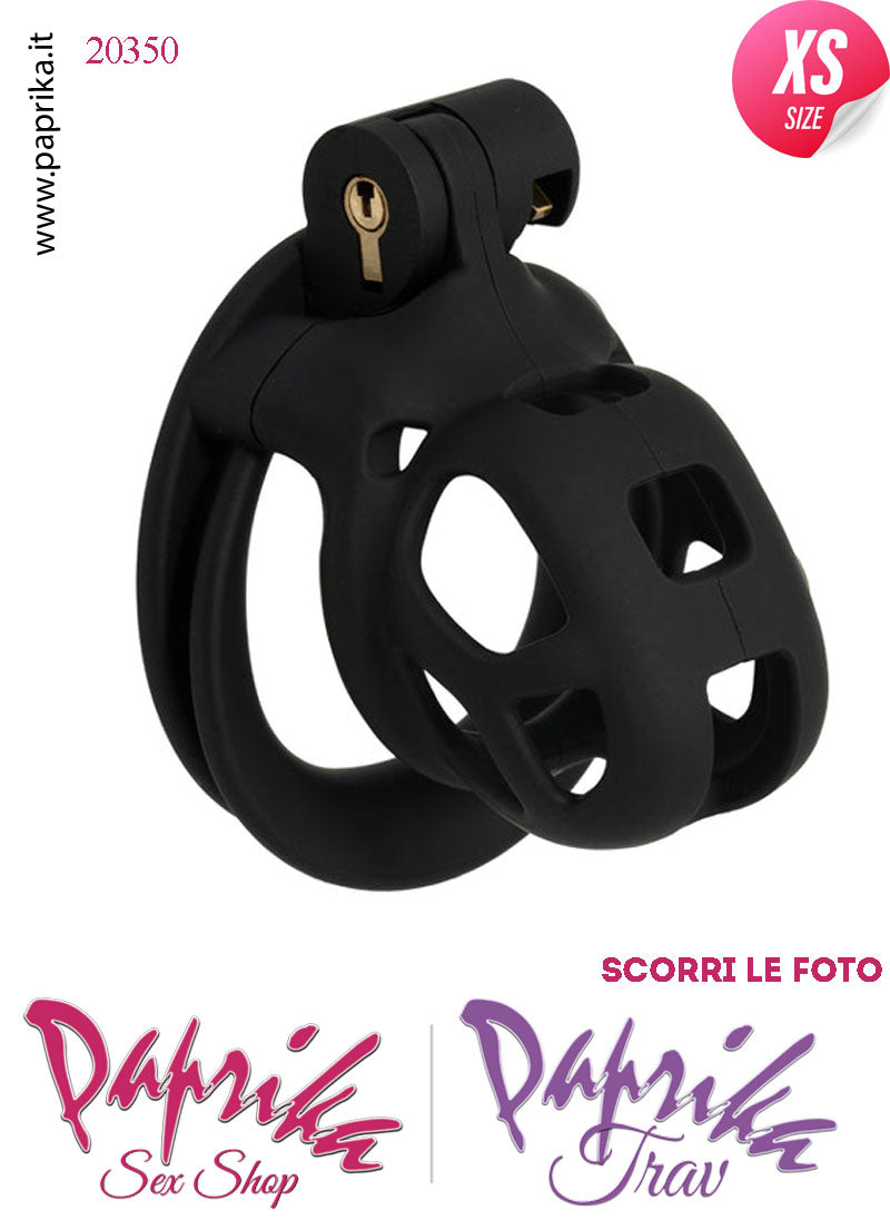 Cintura Di Castità Maschile ExtraSmall Nero Chastity Cage Abs 4 Anelli