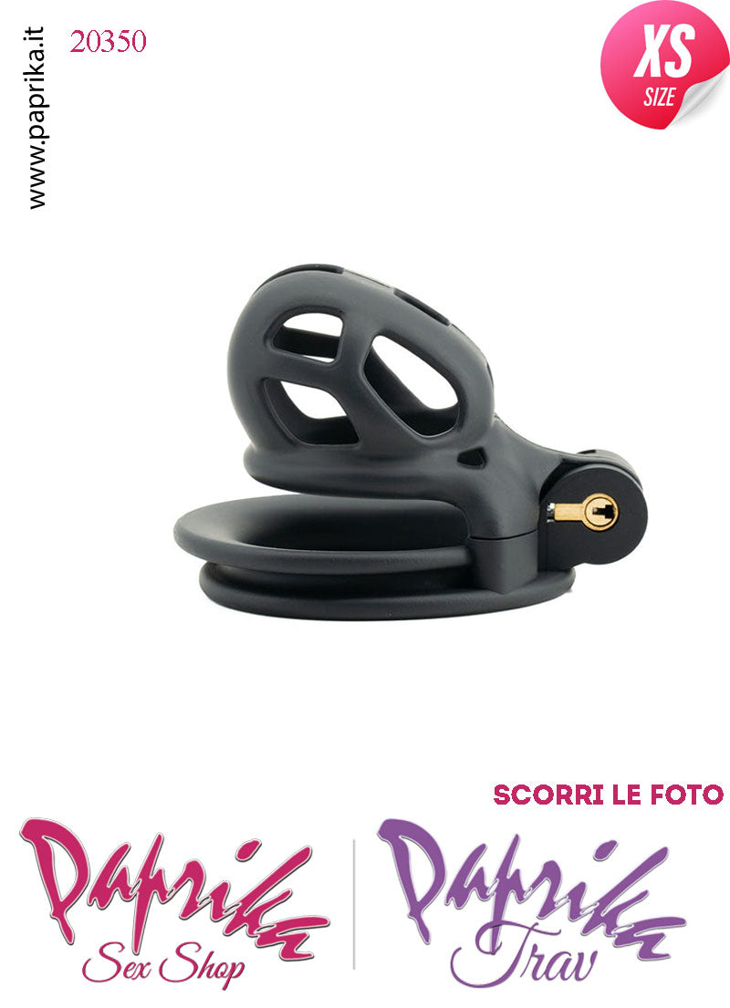 Cintura Di Castità Maschile ExtraSmall Nero Chastity Cage Abs 4 Anelli
