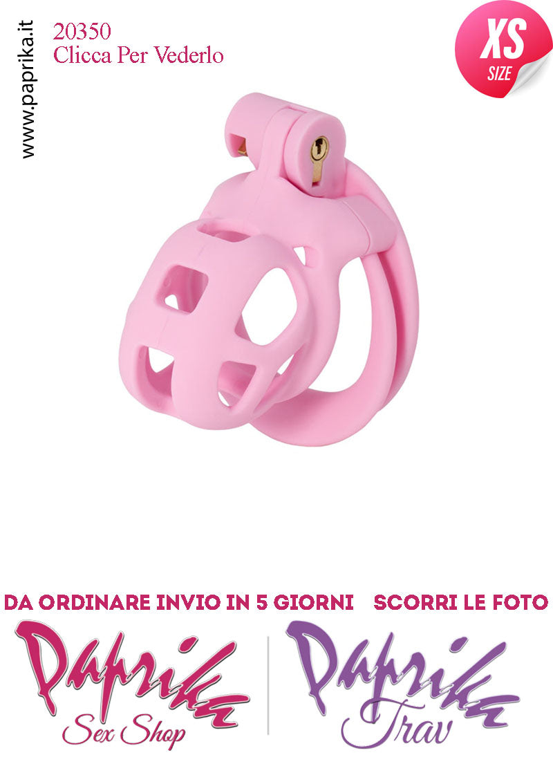 Cintura Di Castità Maschile ExtraSmall Rosa Chastity Cage Abs 4 Anelli
