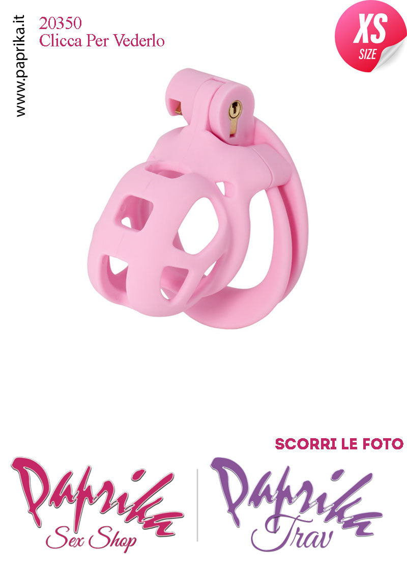 Cintura Di Castità Maschile ExtraSmall Rosa Chastity Cage Abs 4 Anelli