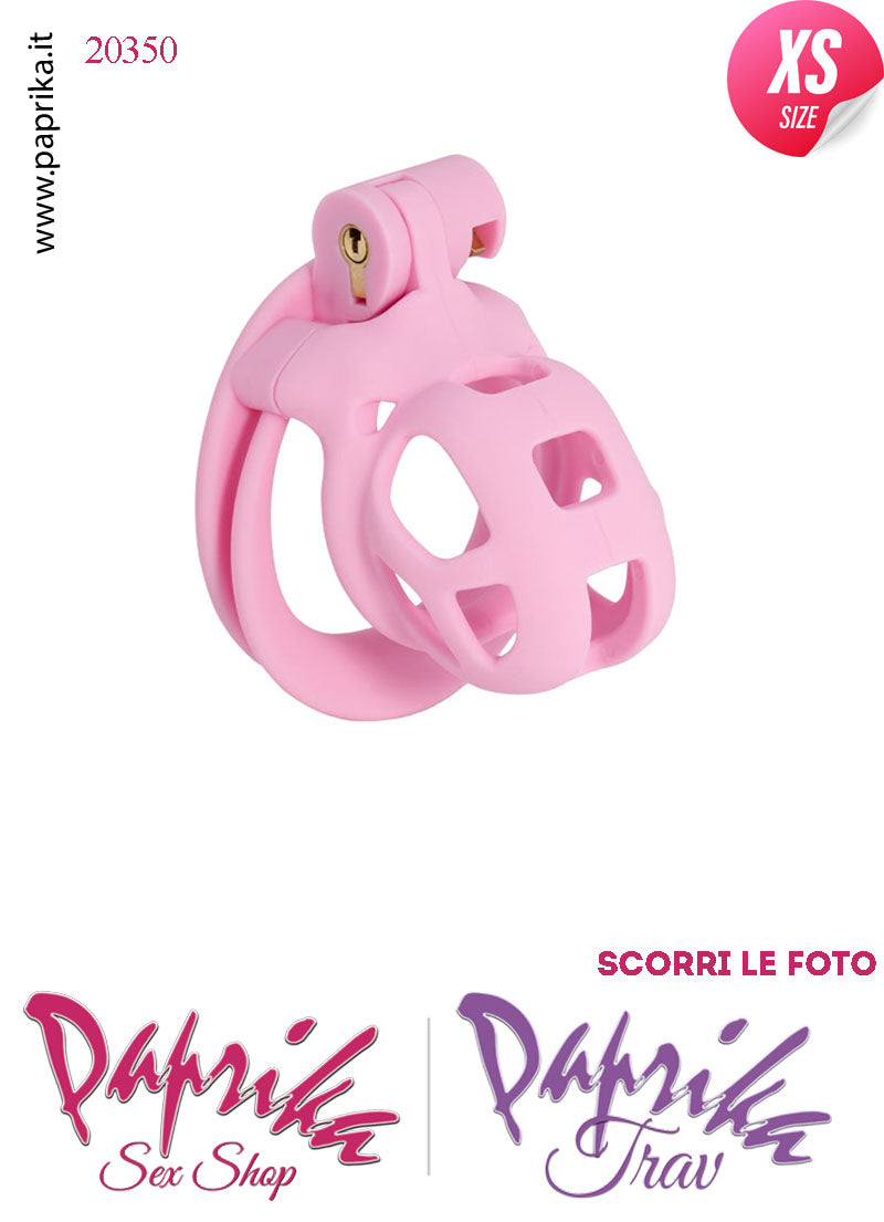 Cintura Di Castità Maschile ExtraSmall Rosa Chastity Cage Abs 4 Anelli