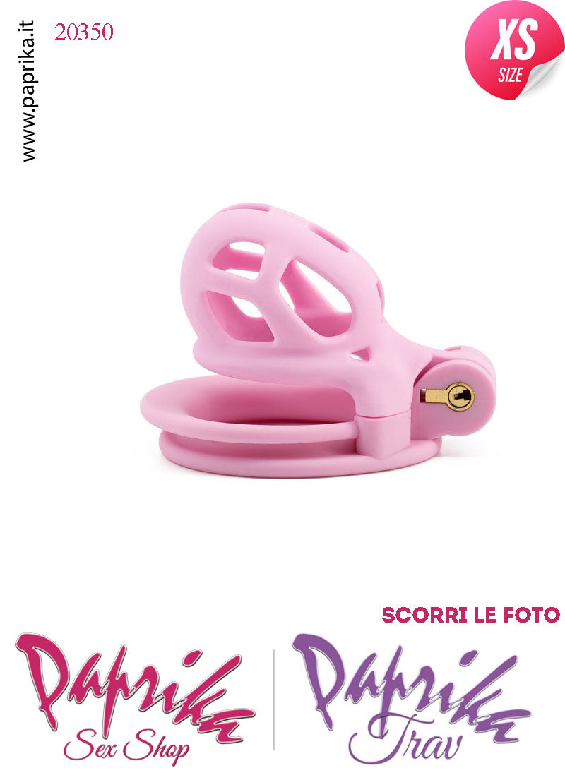 Cintura Di Castità Maschile ExtraSmall Rosa Chastity Cage Abs 4 Anelli