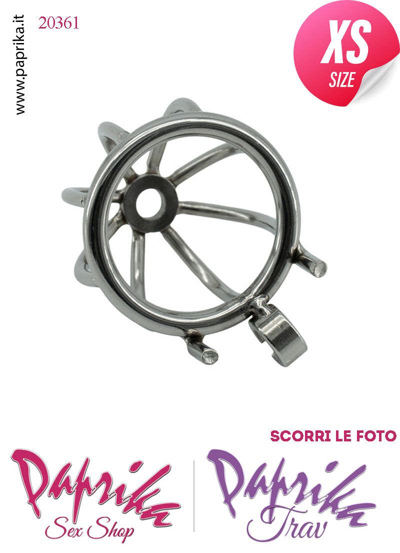 Cintura Di Castità Extra Small 3 Anelli Ø 40/45/50 Gabbietta Maschile Acciaio