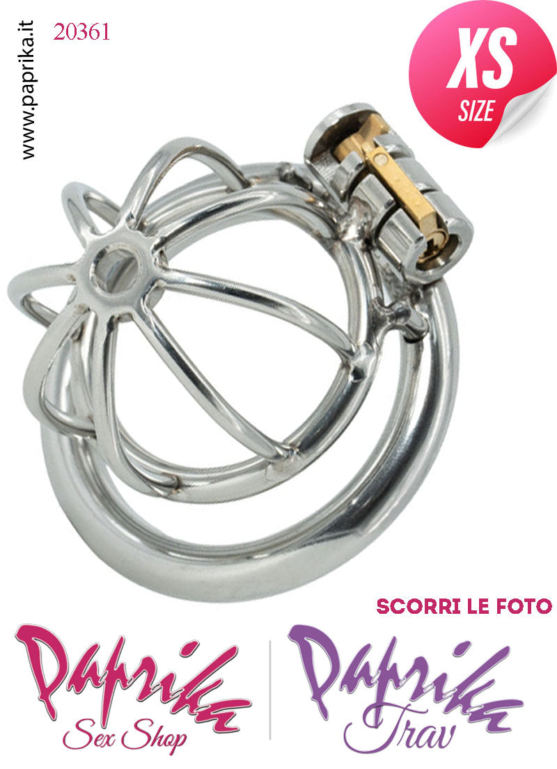 Cintura Di Castità Extra Small 3 Anelli Ø 40/45/50 Gabbietta Maschile Acciaio