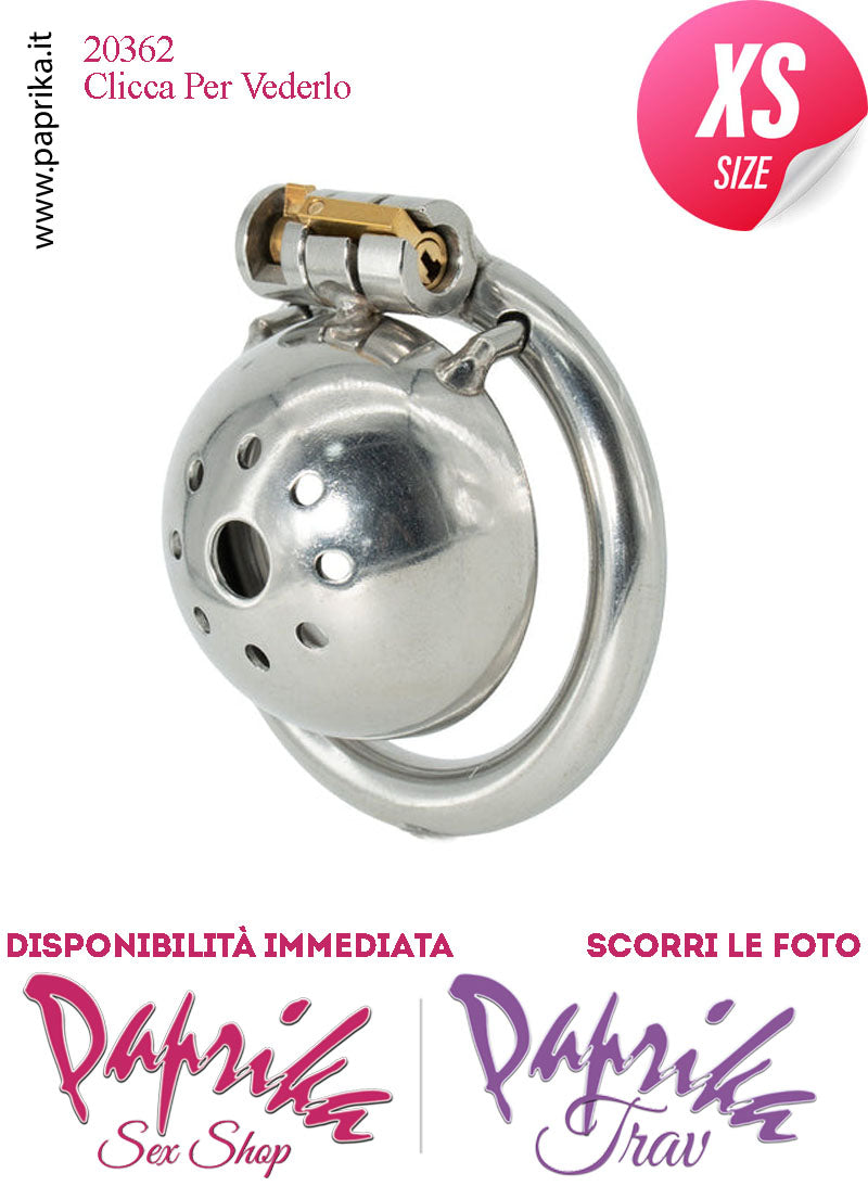 Cintura Di Castità Bombata Extra Small 3 Anelli Ø 40/45/50 Gabbietta Maschile Acciaio