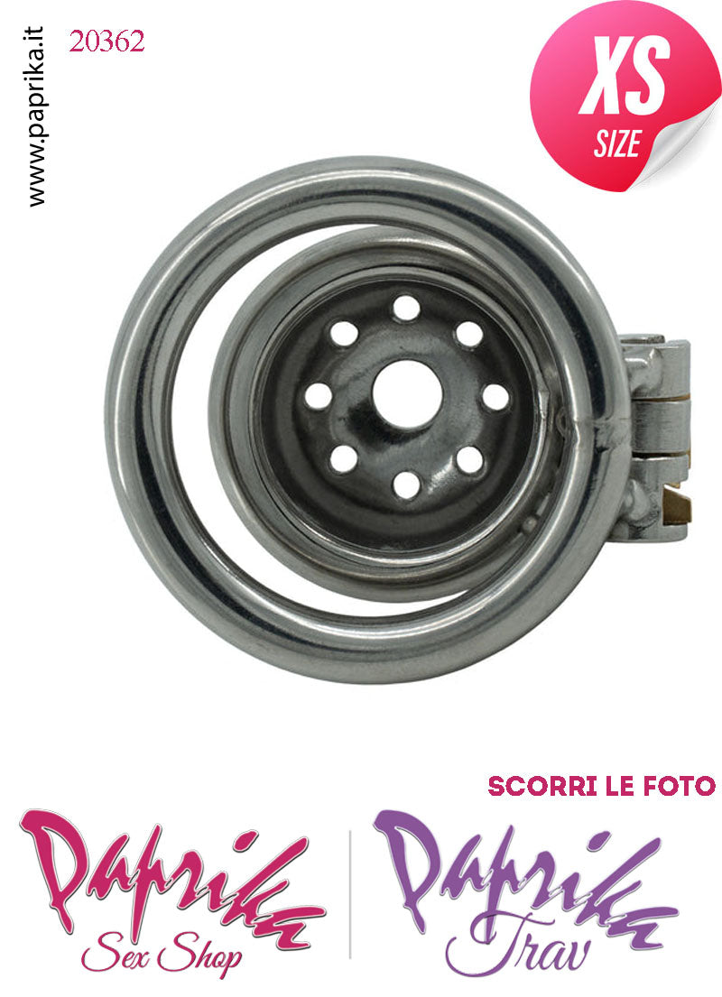 Cintura Di Castità Bombata Extra Small 3 Anelli Ø 40/45/50 Gabbietta Maschile Acciaio