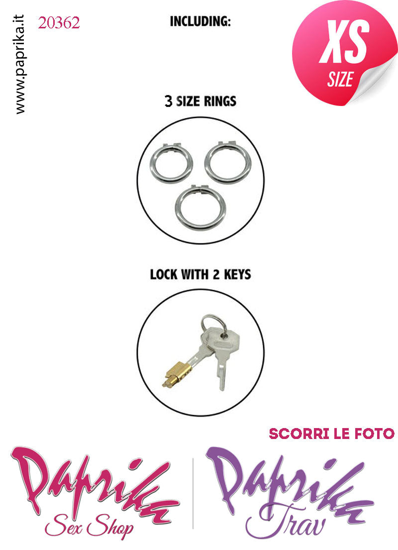 Cintura Di Castità Bombata Extra Small 3 Anelli Ø 40/45/50 Gabbietta Maschile Acciaio