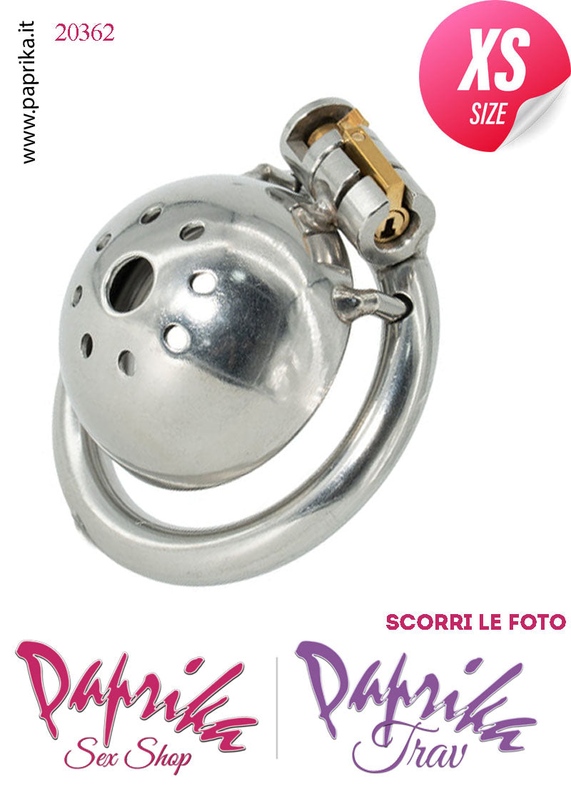 Cintura Di Castità Bombata Extra Small 3 Anelli Ø 40/45/50 Gabbietta Maschile Acciaio