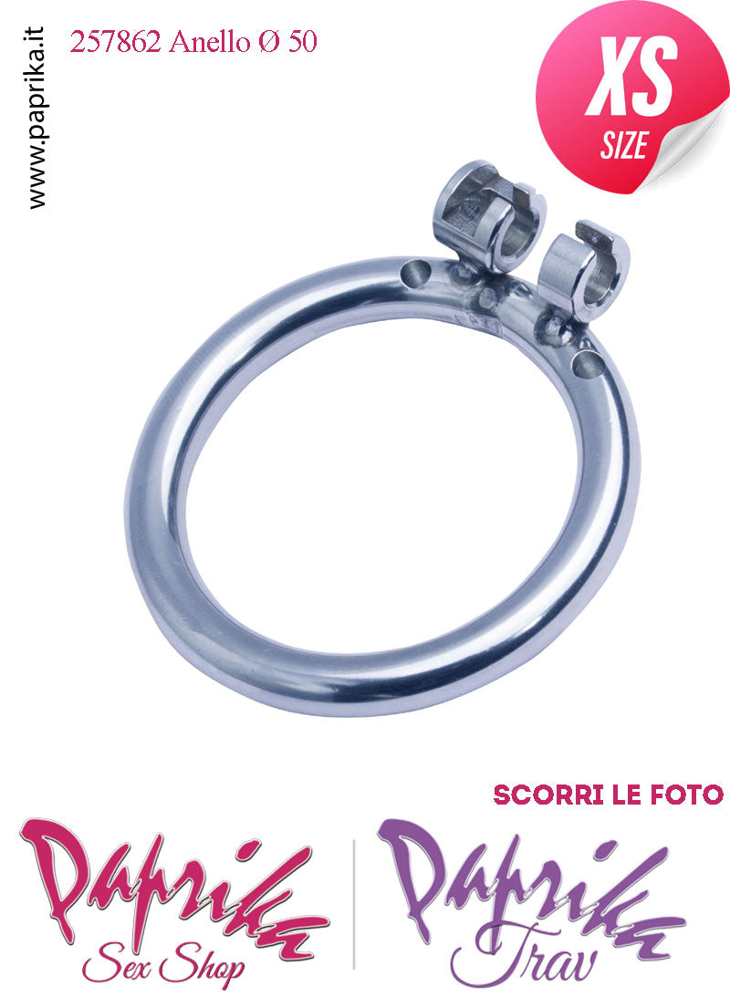 Cintura Di Castità Extra Small Anello Ø 50 Chastity Cage Gabbietta Maschile Acciaio