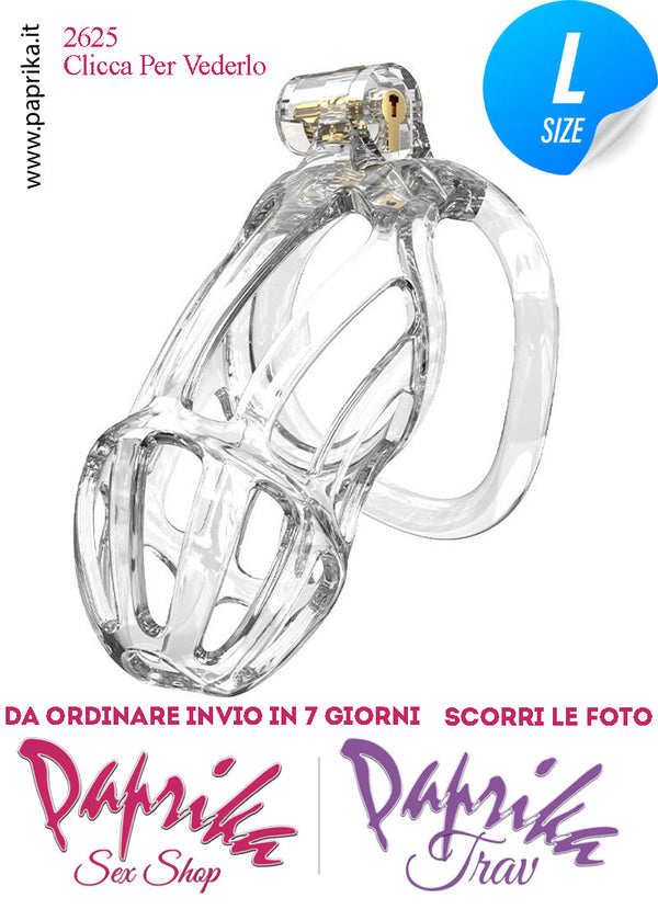Cintura Di Castità Maschile Large PC08 Chastity Cage Abs Apertura Lunghe 5 Anelli