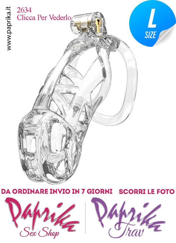 Cintura Di Castità Maschile Large PC11 Chastity Cage Abs Apertura 5 Anelli