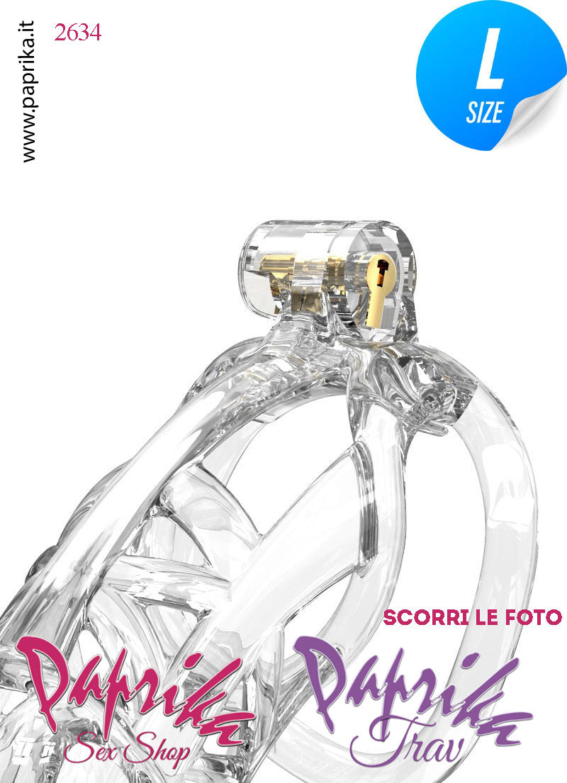 Cintura Di Castità Maschile Large PC11 Chastity Cage Abs Apertura 5 Anelli