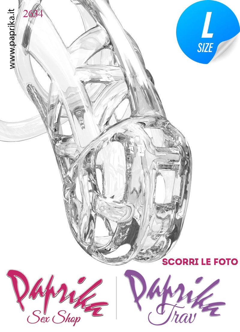 Cintura Di Castità Maschile Large PC11 Chastity Cage Abs Apertura 5 Anelli