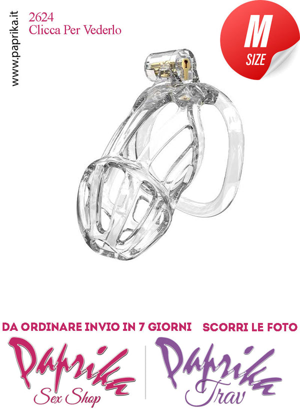 Cintura Di Castità Maschile Medium PC08 Chastity Cage Abs Apertura Lunghe 5 Anelli