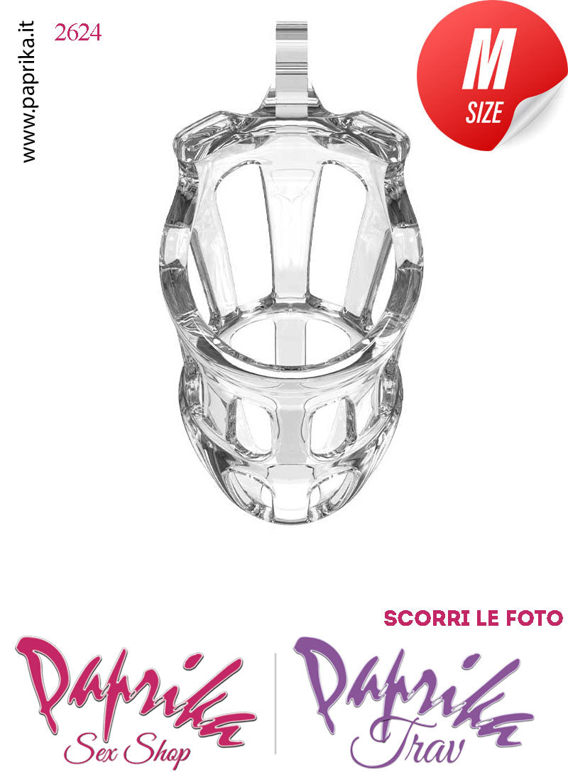 Cintura Di Castità Maschile Medium Chastity Cage Abs Apertura Lunghe 5 Anelli