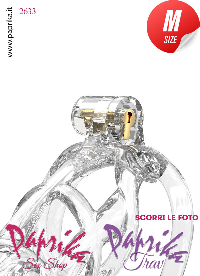 Cintura Di Castità Maschile Medium PC11 Chastity Cage Abs Apertura 5 Anelli