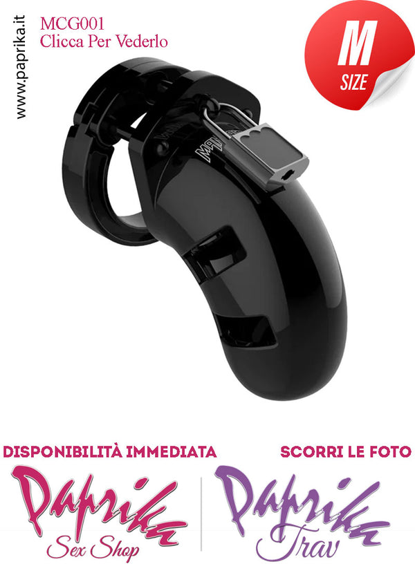 Cintura Di Castità Maschile Nera Chastity Cage Policarbonato Lucchetto Metallo