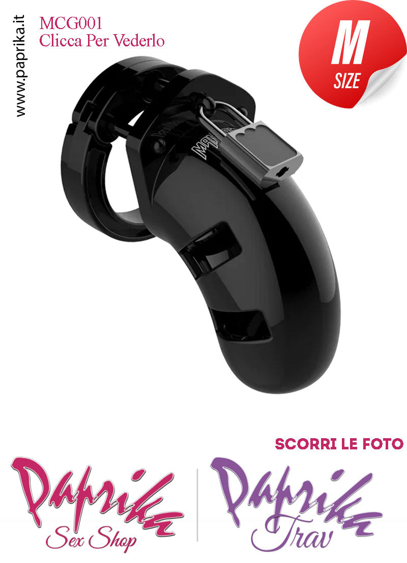 Cintura Di Castità Maschile Nera Chastity Cage Policarbonato Lucchetto Metallo
