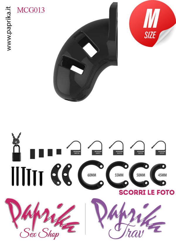 Cintura Di Castità Chastity Cage Maschile Policarbonato Nero 2 Aperture Laterali