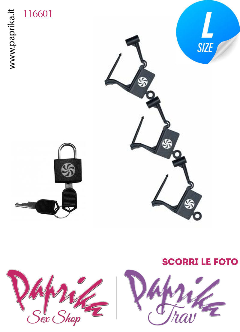 Cintura Di Castità Maschile Nera Large Chastity Cage Silicone Lunga