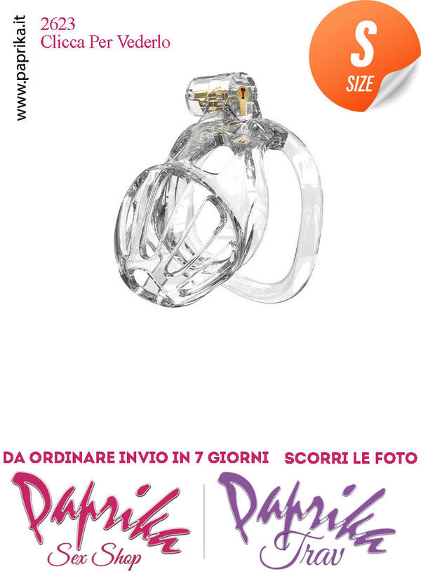 Cintura Di Castità Maschile Small PC08 Chastity Cage Abs Apertura Lunghe 5 Anelli