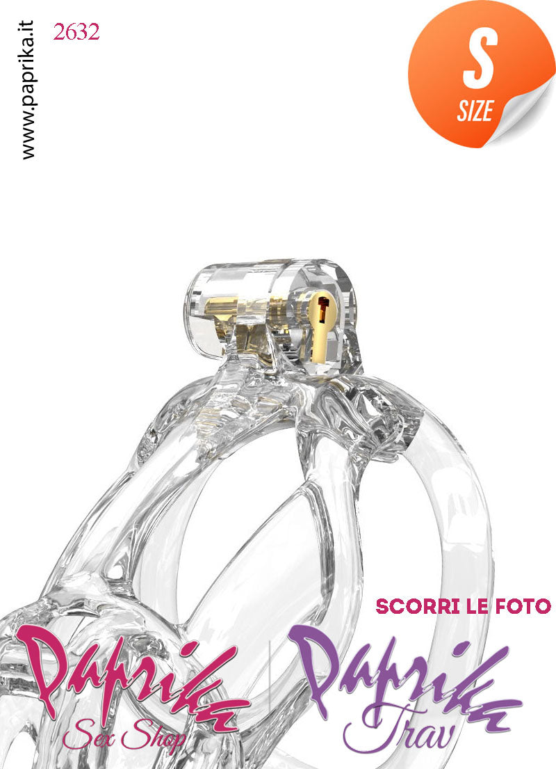 Cintura Di Castità Maschile Small PC11 Chastity Cage Abs Apertura 5 Anelli
