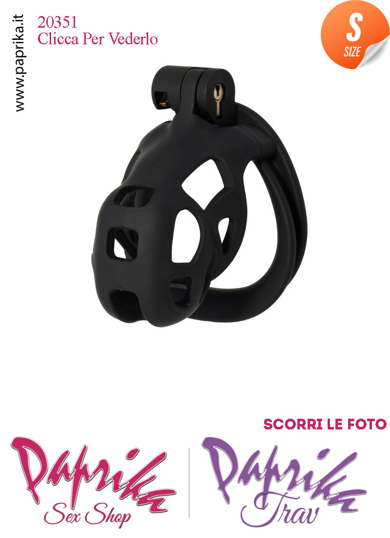 Cintura Di Castità Maschile Small Nera Chastity Cage Abs 4 Anelli