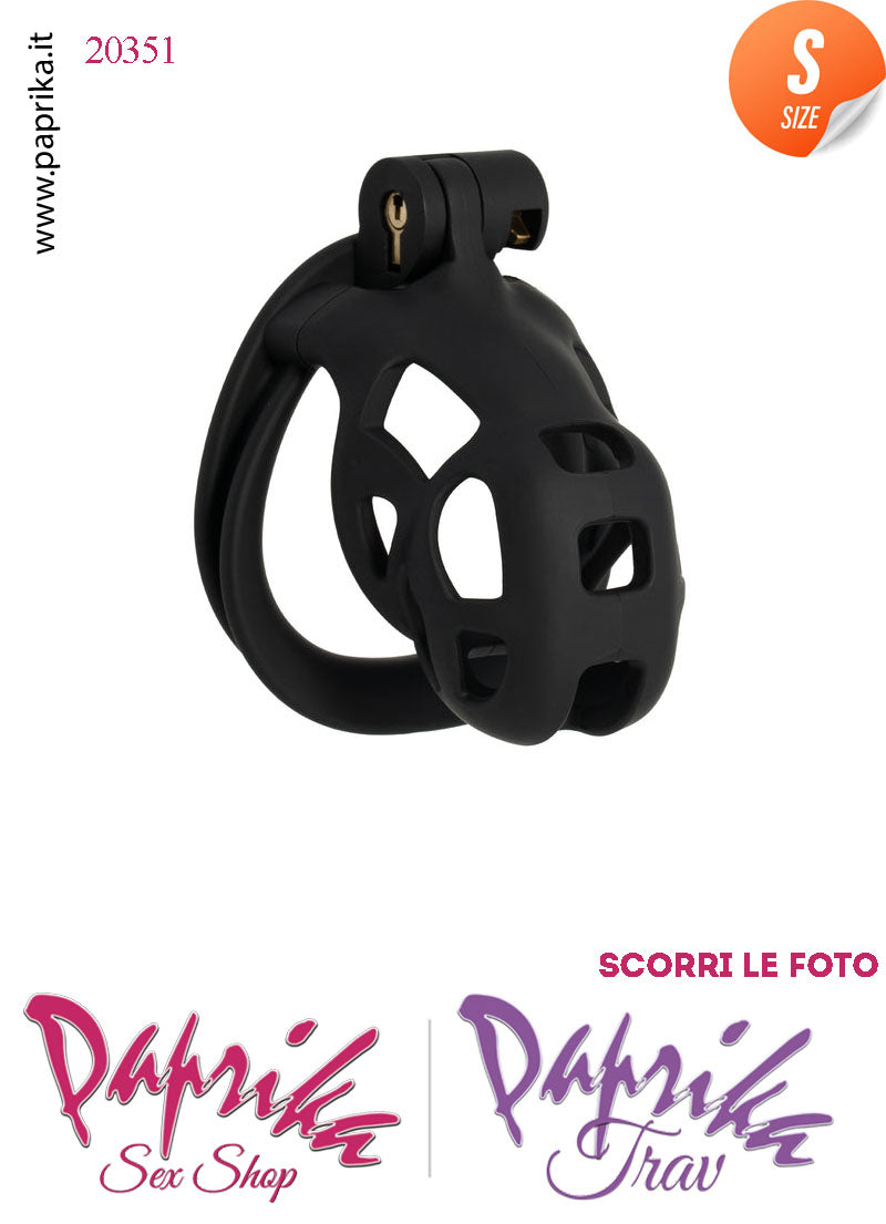 Cintura Di Castità Maschile Small Nera Chastity Cage Abs 4 Anelli