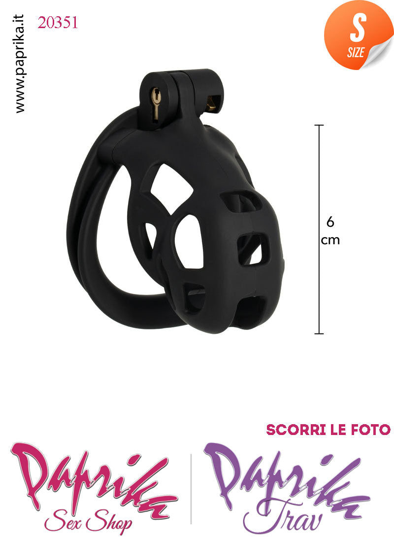 Cintura Di Castità Maschile Small Nera Chastity Cage Abs 4 Anelli