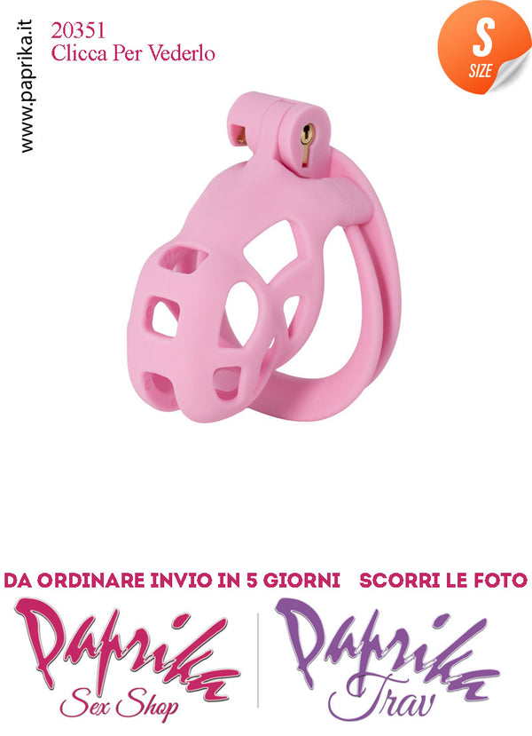 Cintura Di Castità Maschile Small Rosa Chastity Cage Abs 4 Anelli