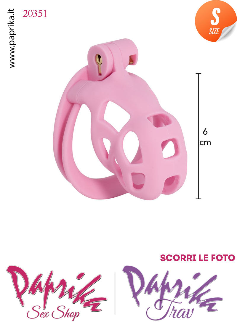 Cintura Di Castità Maschile Small Rosa Chastity Cage Abs 4 Anelli
