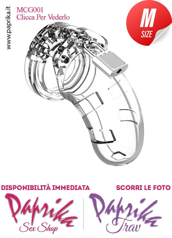 Cintura Di Castità Maschile Trasparente Chastity Cage Policarbonato Lucchetto Metallo
