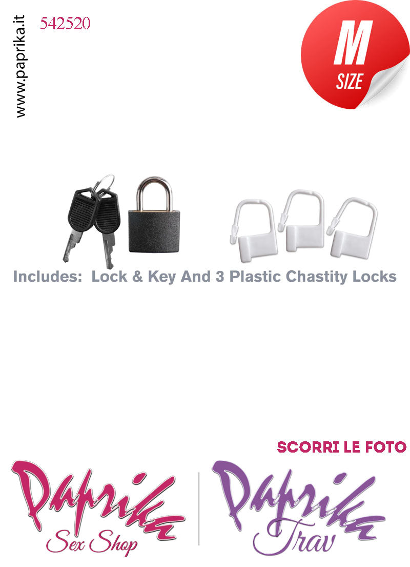 Cintura Di Castità Maschile Slave Aperta Rombi Silicone Lucchetto Nera