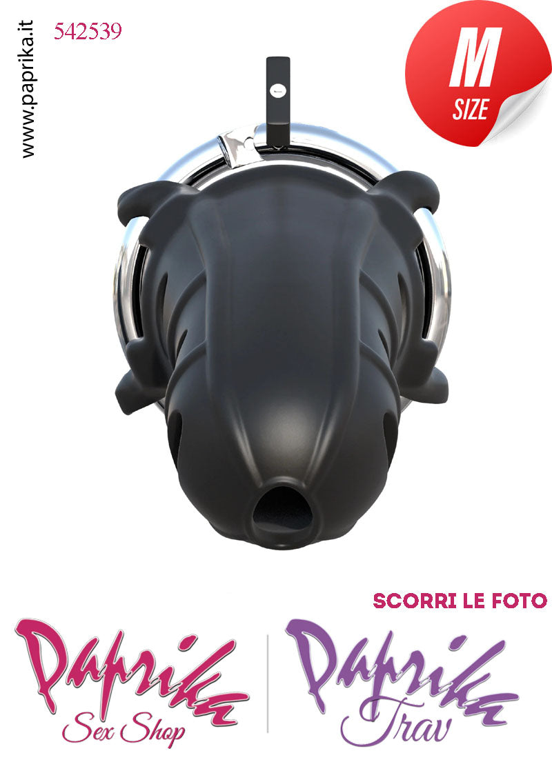 Cintura Di Castità Maschile Slave Aperta Silicone Lucchetto Metallo Nera