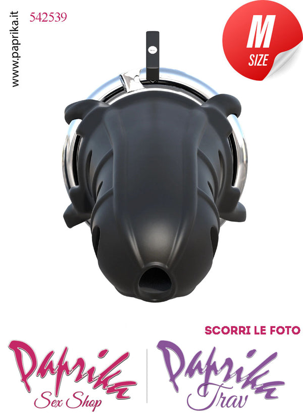 Cintura Di Castità Maschile Slave Aperta Silicone Lucchetto Metallo Nera