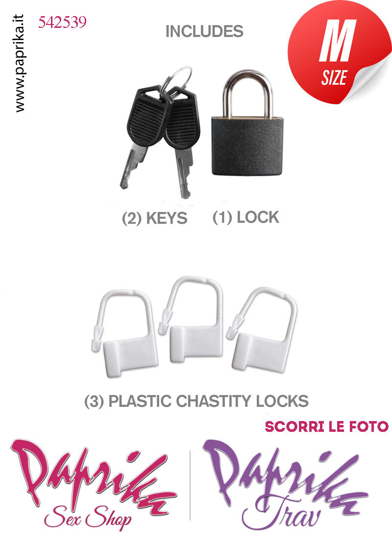 Cintura Di Castità Maschile Slave Aperta Silicone Lucchetto Metallo Nera