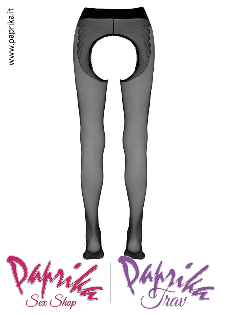 Collant Sexy Apertura Grande Velato Corpino Scuro