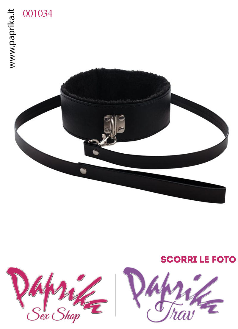 Collare Alto 55 mm Ecopelle Anello Guinzaglio Ecopelle Moschettone