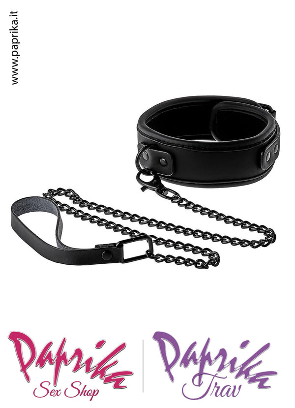 Collare Alto Neoprene Anello Centrale Guinzaglio Catena Lunga