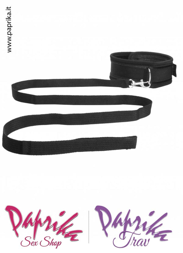 Collare Sadomaso Velluto Imbottito Guinzaglio Lungo