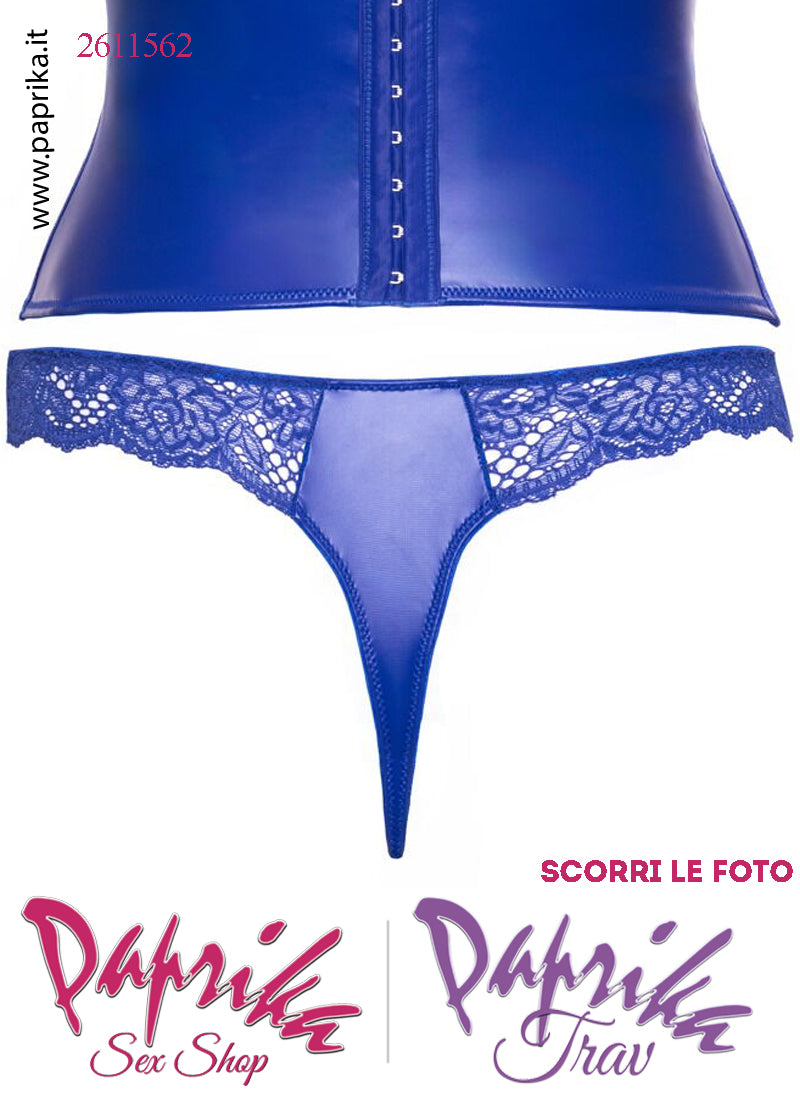 Corpetto Pizzo Seno Nudo Chiusura Anteriore Busk Gancetti Posteriori Perizoma