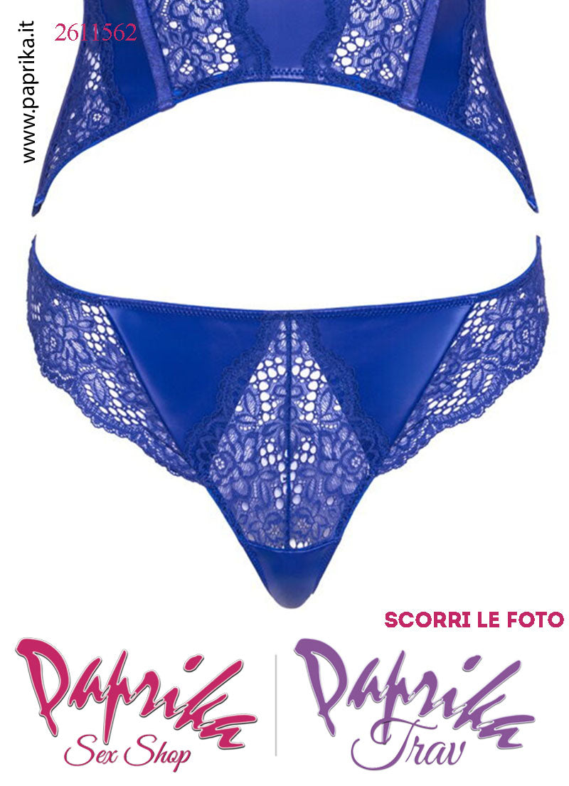 Corpetto Pizzo Seno Nudo Chiusura Anteriore Busk Gancetti Posteriori Perizoma