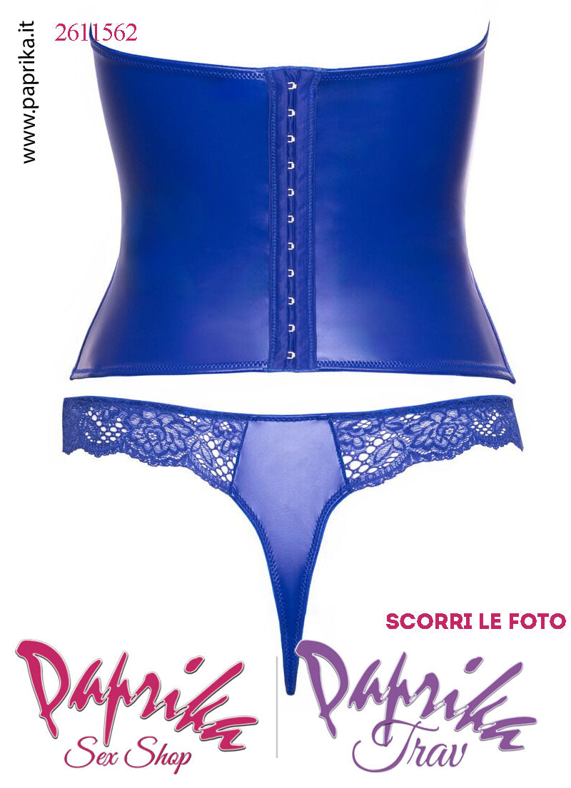 Corpetto Pizzo Seno Nudo Chiusura Anteriore Busk Gancetti Posteriori Perizoma