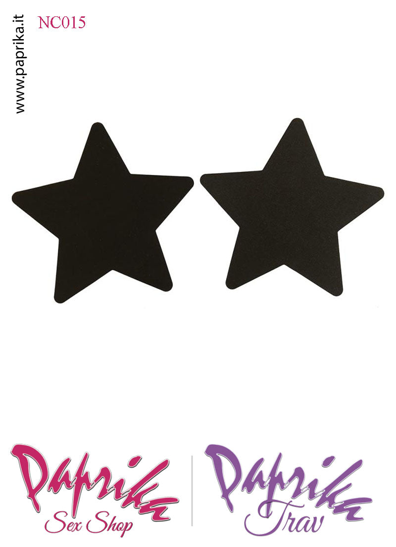 Copri Capezzoli Adesivi Stella Nera Glitter Brillante Effetto Luccicante