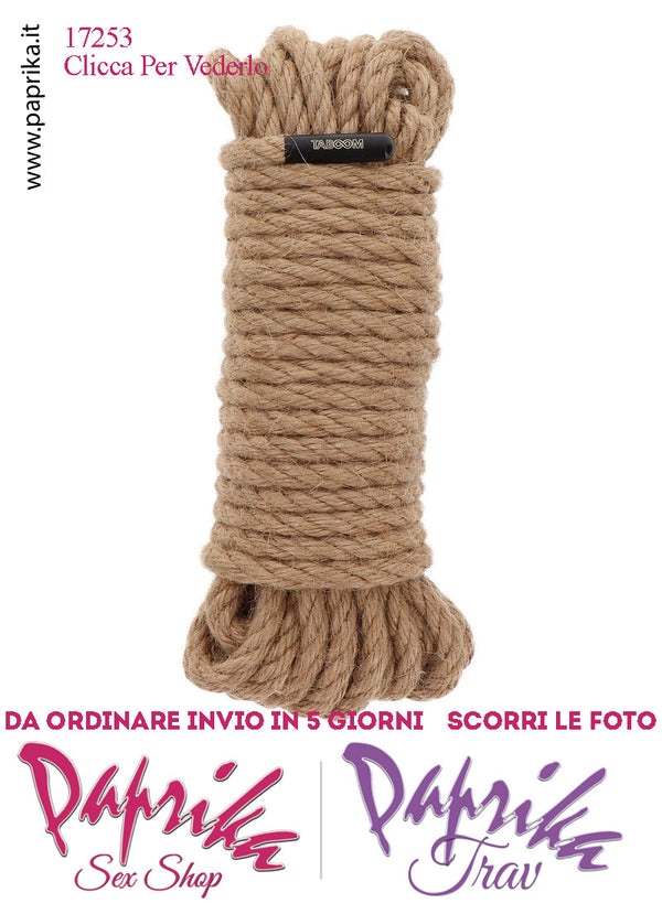Corda Bondage Shibari Canapa Colore Naturale 10 Metri Ø 7 mm